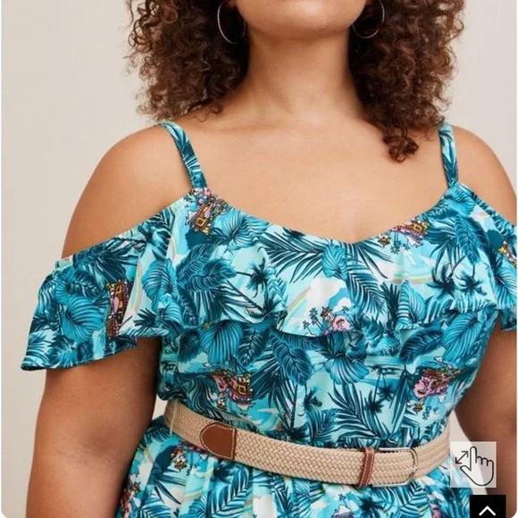 Torrid Disney Encanto Cold Shoulder Belted Dress - Picture 3 of 4